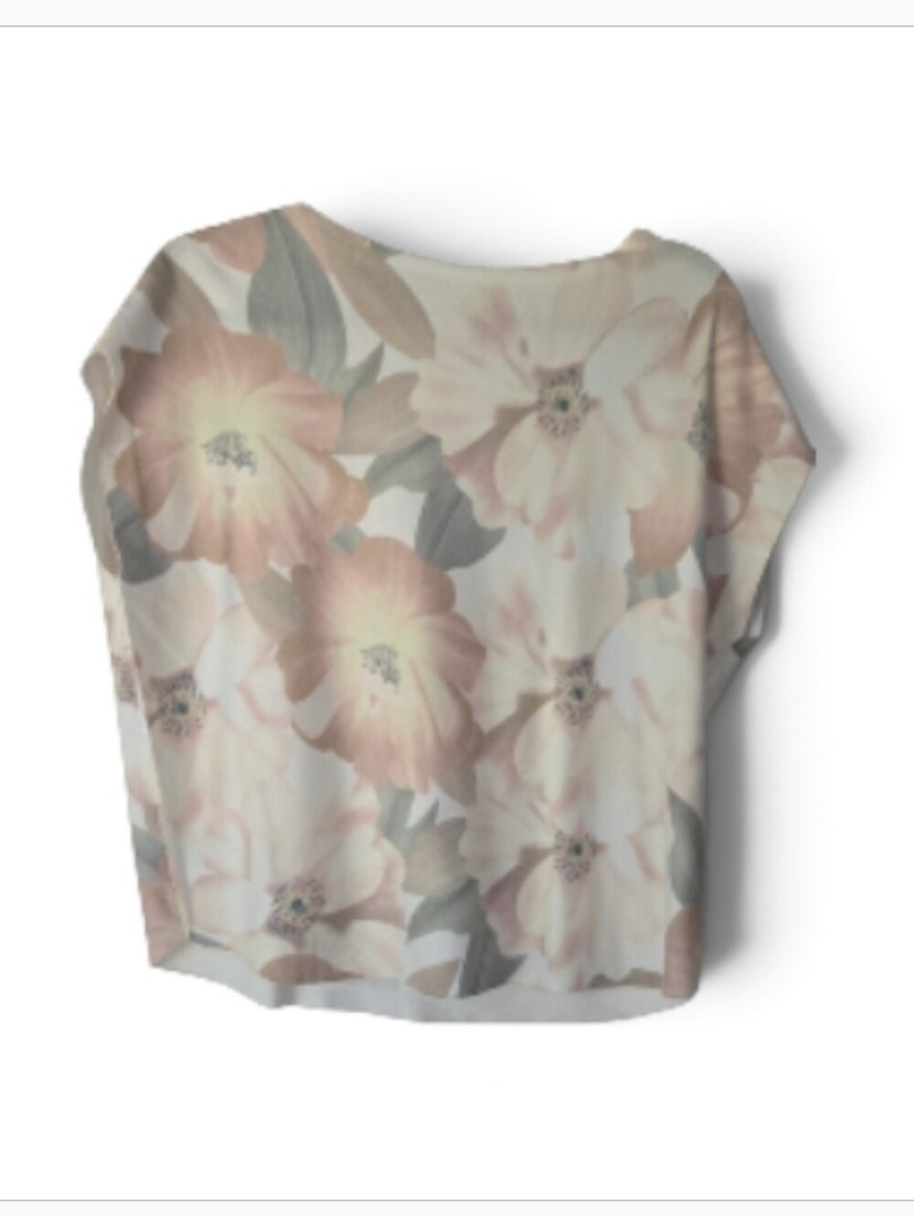 Sioni Soft Floral  Sweater Knit Short Sleeve Top- Med